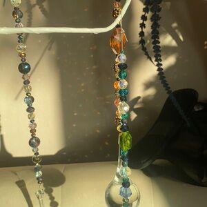 Blue green swzarski crystal beads glass drop